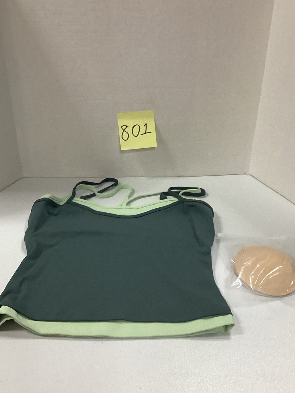 Liaison Two-Tone Bandeau Tank with Light Green Trim